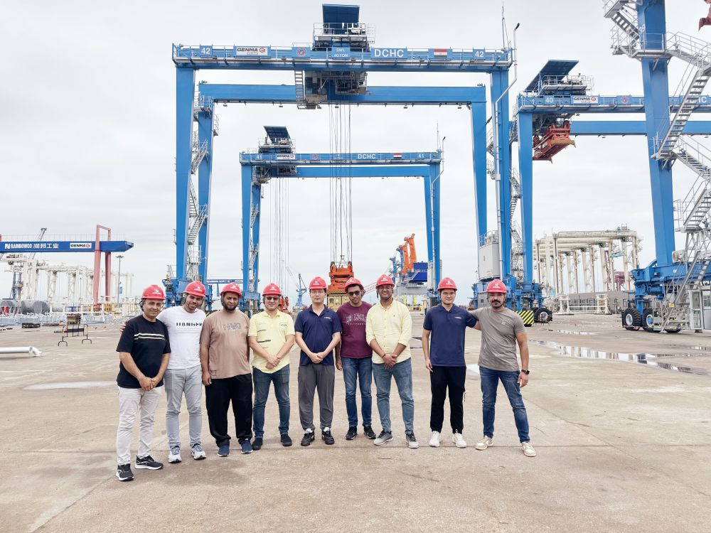 埃及客戶親臨GENMA太倉制造基地進(jìn)行RTG發(fā)運(yùn)前檢驗(yàn)，6臺設(shè)備即將啟運(yùn)(圖1)